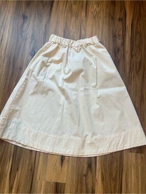 Everlane Cream A-Line Cotton Skirt